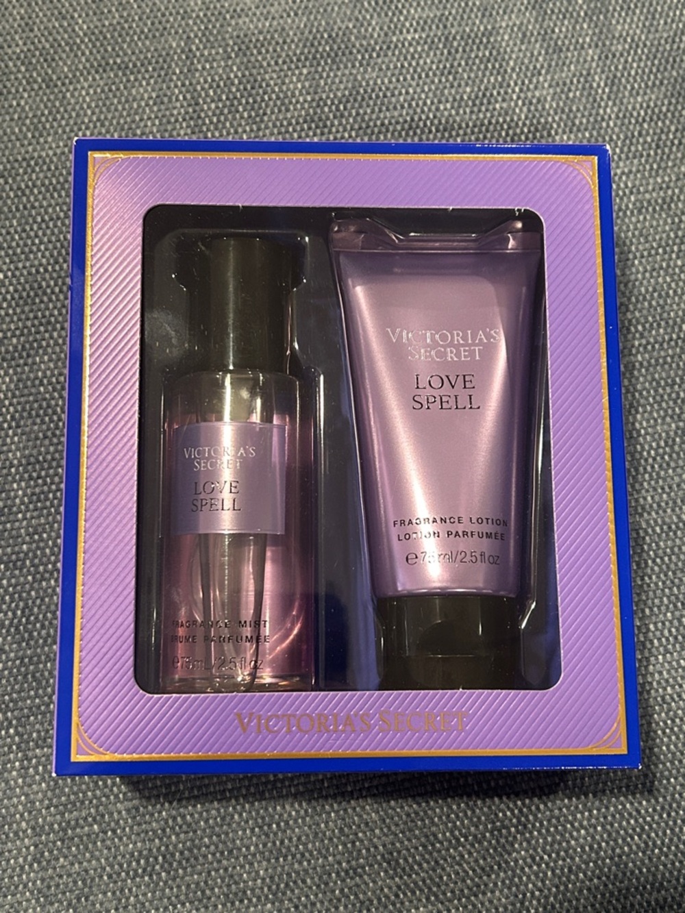 Victoria's Secret Love Spell Gift Set - Purple and Blue Trim